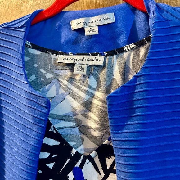 Floral Danny & Nicole Dress with Royal Blue Shrug Jacket - Picture 2 of 4